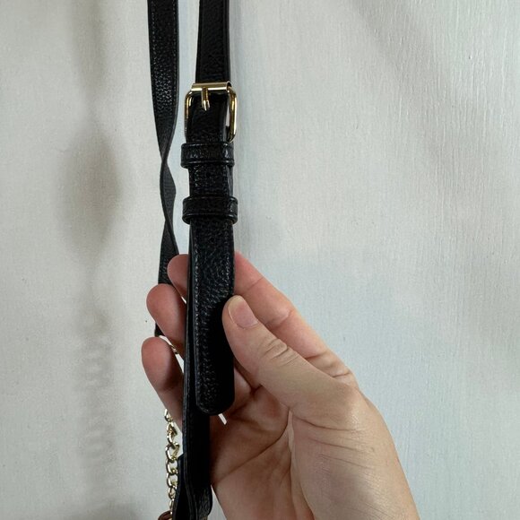 Steve Madden Crossbody Bag – Cognac & Black Two-Tone Faux Leather, Gold Chain - Picture 4 of 10